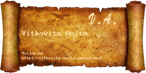 Vitkovits Anita névjegykártya